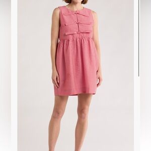 Red and White Striped Sleeveless Dress